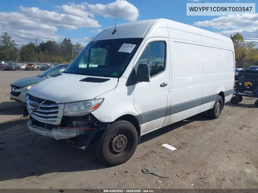 WDYPF1CD5KT003547 2019 Freightliner Sprinter 2500 High Roof V6