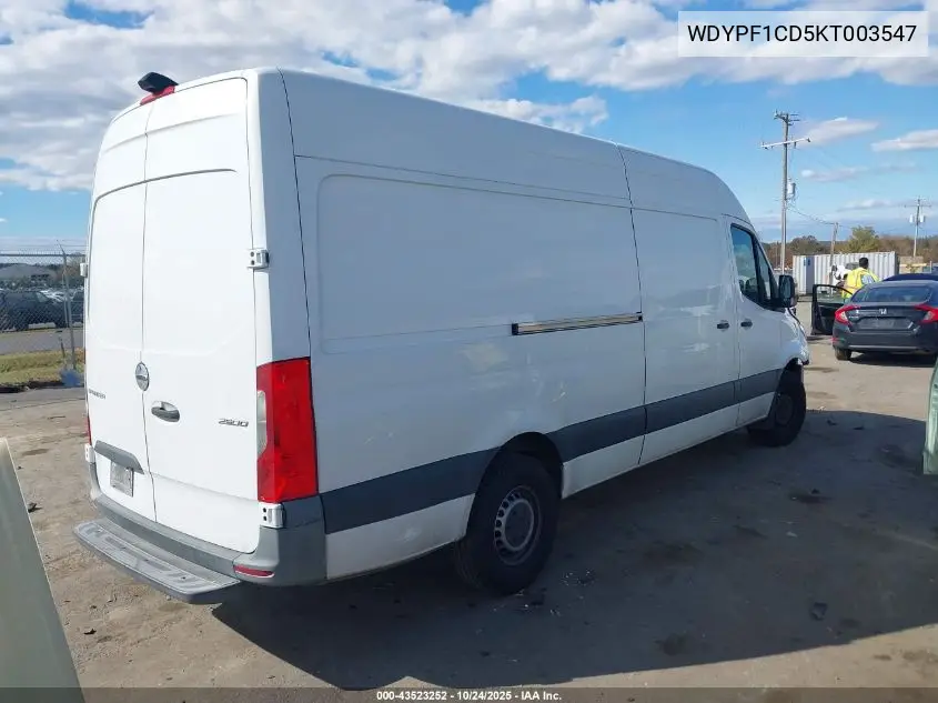 WDYPF1CD5KT003547 2019 Freightliner Sprinter 2500 High Roof V6