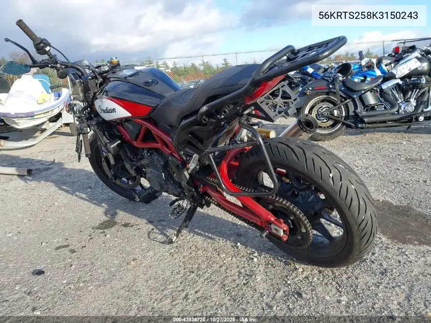 56KRTS258K3150243 2019 Indian Motorcycle Co. Ftr 1200 S Race Replica