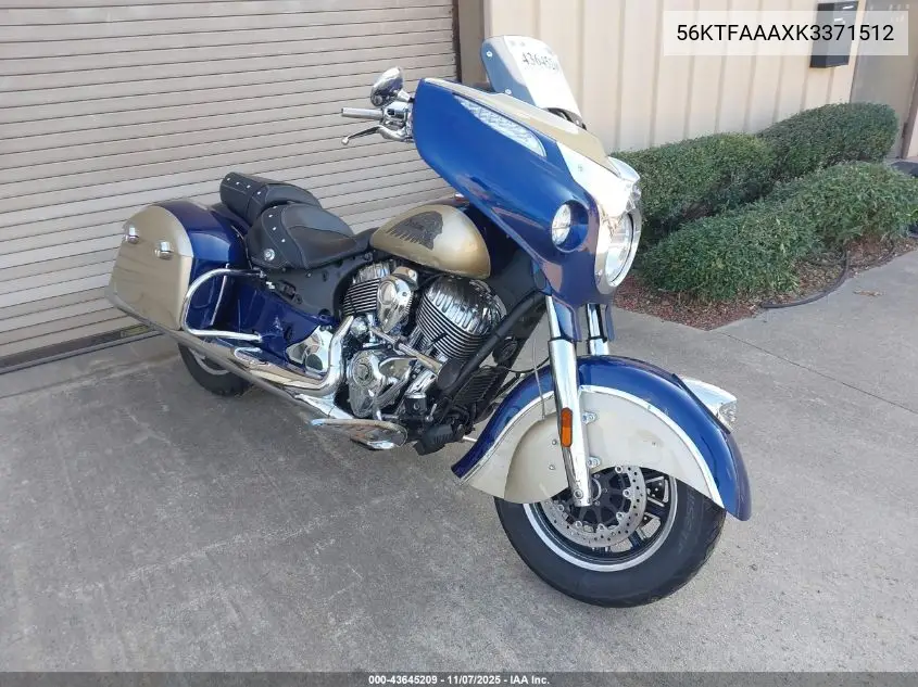 56KTFAAAXK3371512 2019 Indian Motorcycle Co. Chieftain Classic