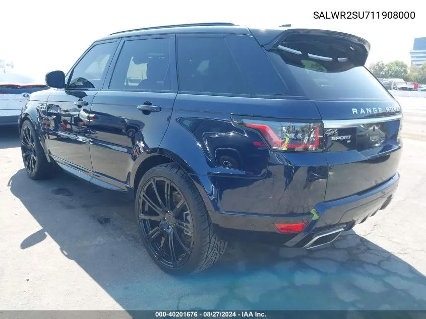 2020 Land Rover Range Rover Sport Hse Mhev VIN: SALWR2SU7LA711908 Lot: 40201676