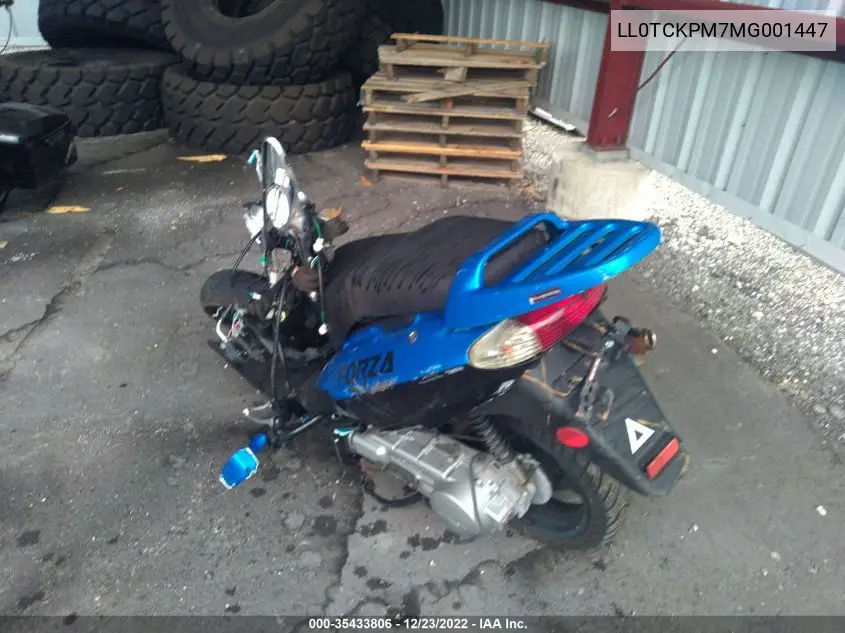 LL0TCKPM7MG001447 2021 Yngf 150Cc Scooter