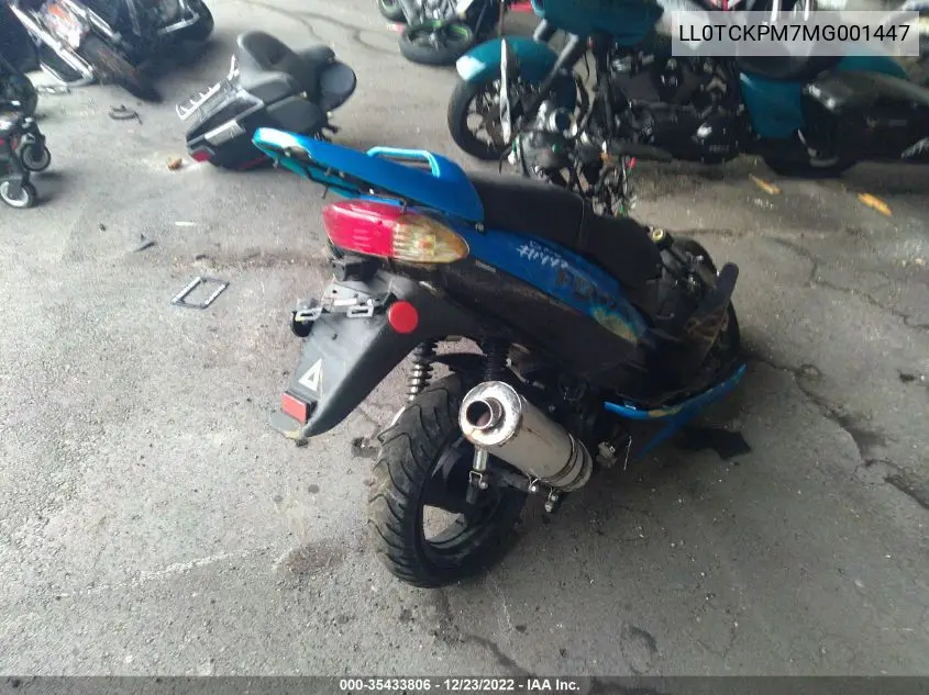 LL0TCKPM7MG001447 2021 Yngf 150Cc Scooter