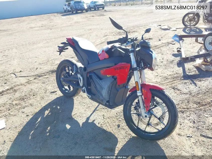 538SMLZ68MCG18297 2021 Zero Motorcycles Inc Sr