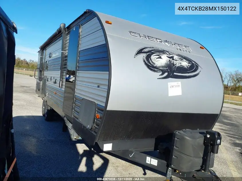 2021 Forest River Cherokee 264Dbh VIN: 4X4TCKB28MX150122 Lot: 43873335