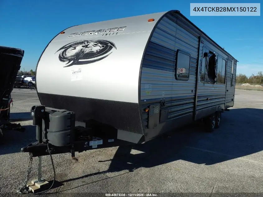 2021 Forest River Cherokee 264Dbh VIN: 4X4TCKB28MX150122 Lot: 43873335