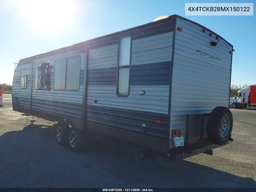 2021 Forest River Cherokee 264Dbh VIN: 4X4TCKB28MX150122 Lot: 43873335