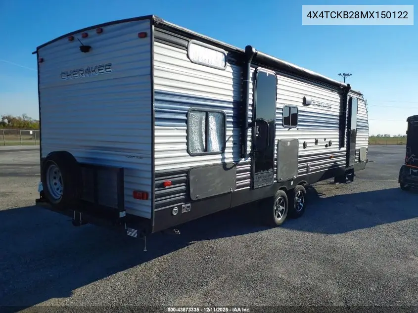 2021 Forest River Cherokee 264Dbh VIN: 4X4TCKB28MX150122 Lot: 43873335