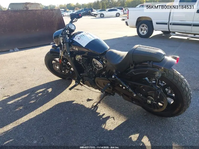 56KMTB00XN3184531 2022 Indian Motorcycle Co. Scout Bobber