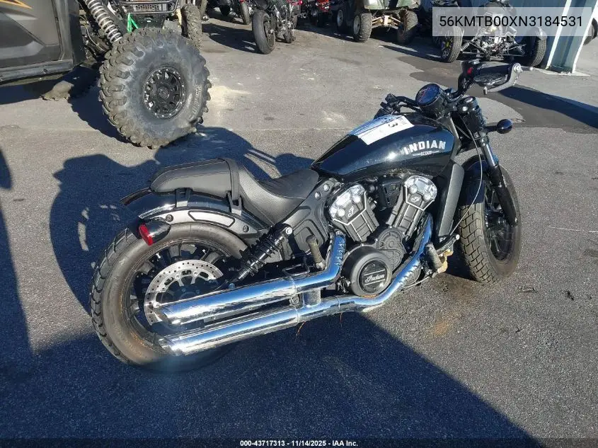 56KMTB00XN3184531 2022 Indian Motorcycle Co. Scout Bobber