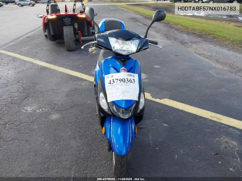 H0DTABF57NX016783 2022 Tazh Moped