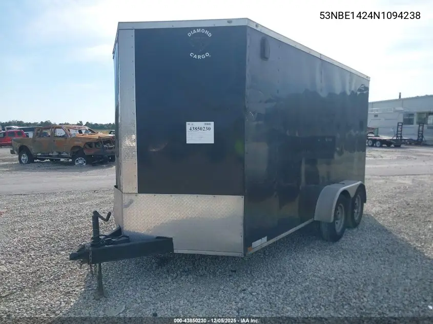 53NBE1424N1094238 2022 Diamond Builders Enclosed Trailer