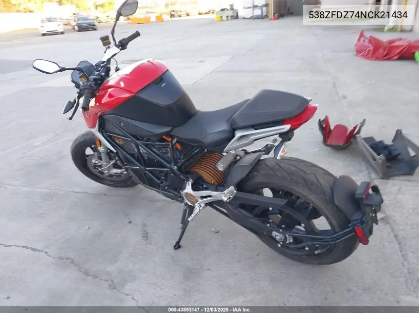 538ZFDZ74NCK21434 2022 Zero Motorcycles Inc Sr/F