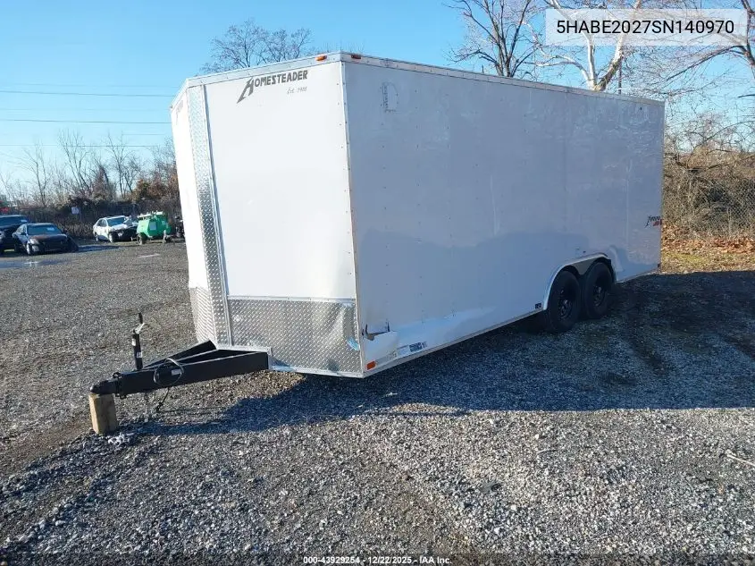 2025 Homesteader Trailer VIN: 5HABE2027SN140970 Lot: 43929254