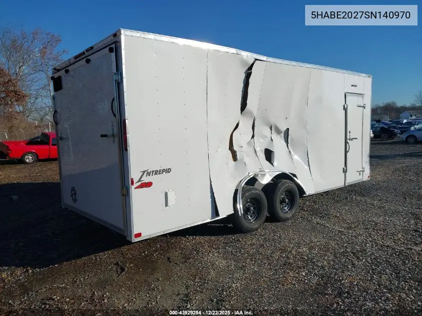 2025 Homesteader Trailer VIN: 5HABE2027SN140970 Lot: 43929254