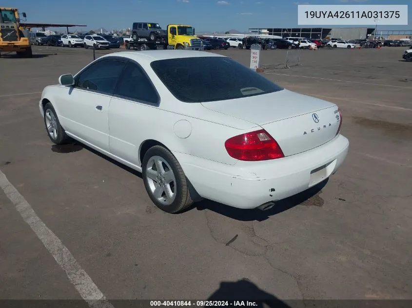 19UYA42611A031375 2001 Acura Cl 3.2 Type S