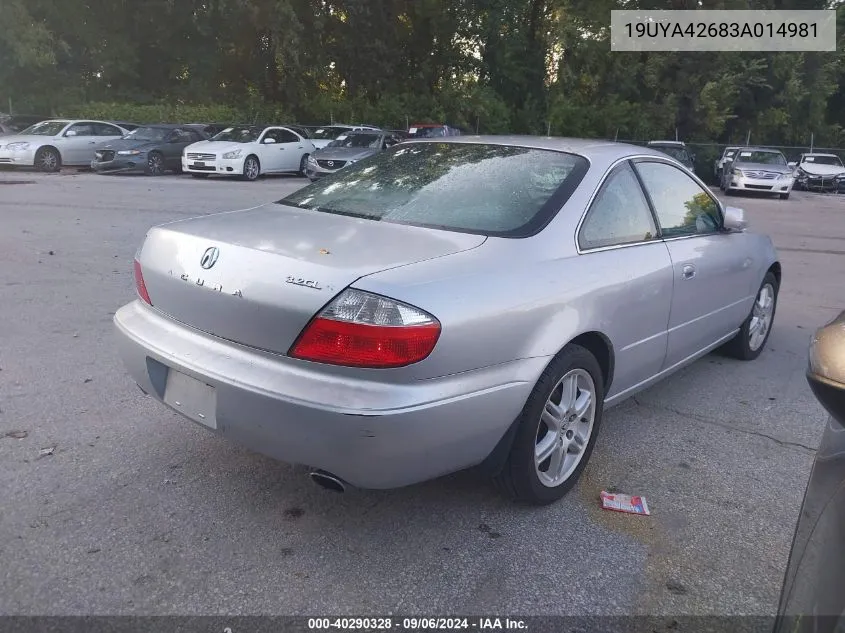 19UYA42683A014981 2003 Acura Cl 3.2 Type S Automatic