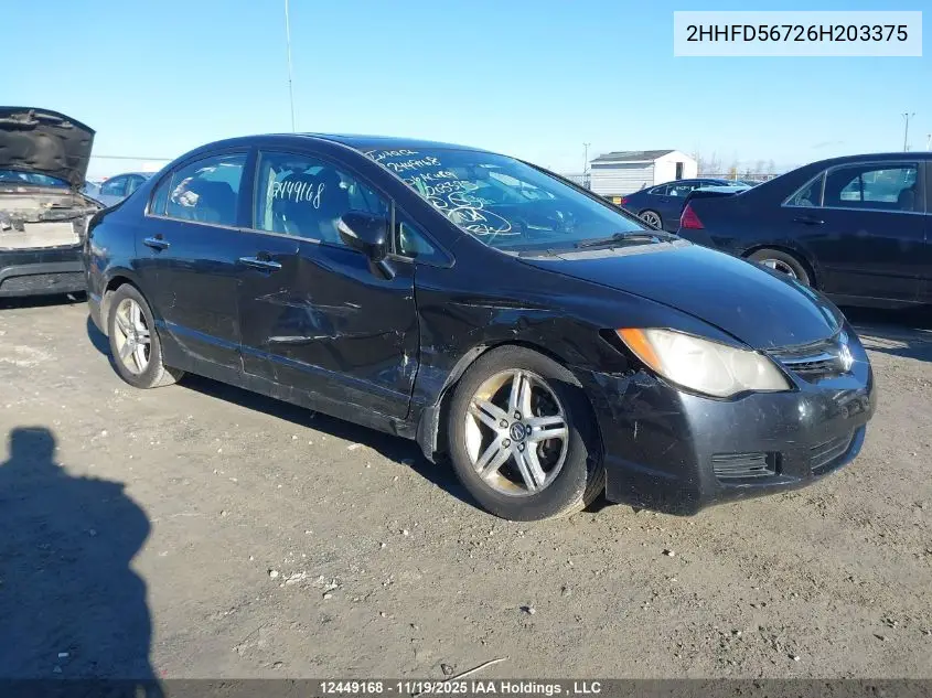 2HHFD56726H203375 2006 Acura Csx Premium