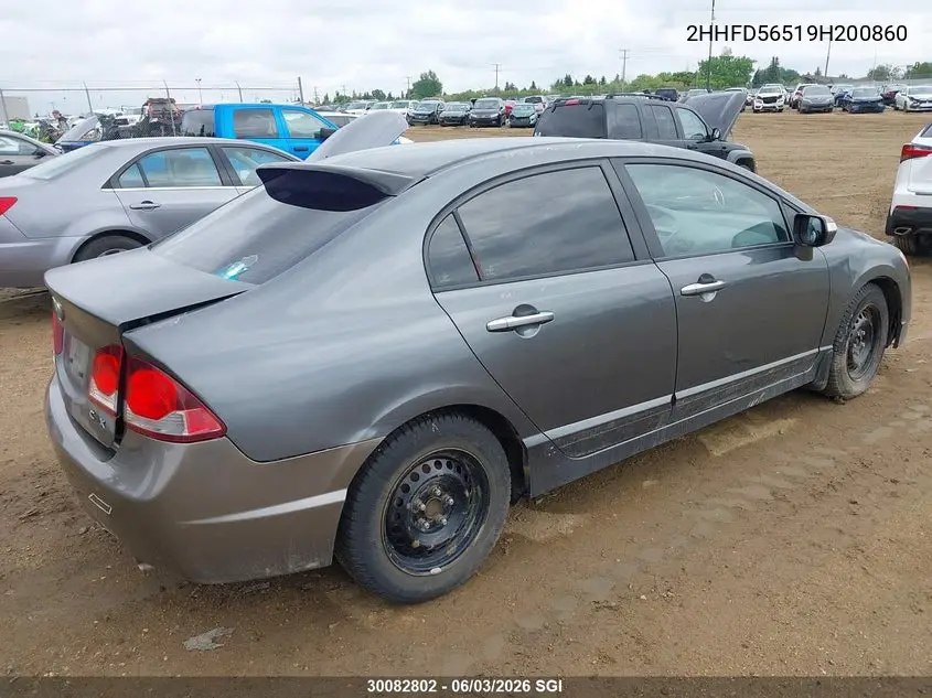 2009 Acura Csx VIN: 2HHFD56519H200860 Lot: 30082802