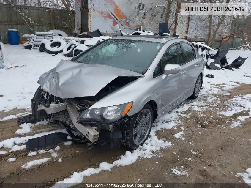 2HHFD5F70BH201649 2011 Acura Csx Technology