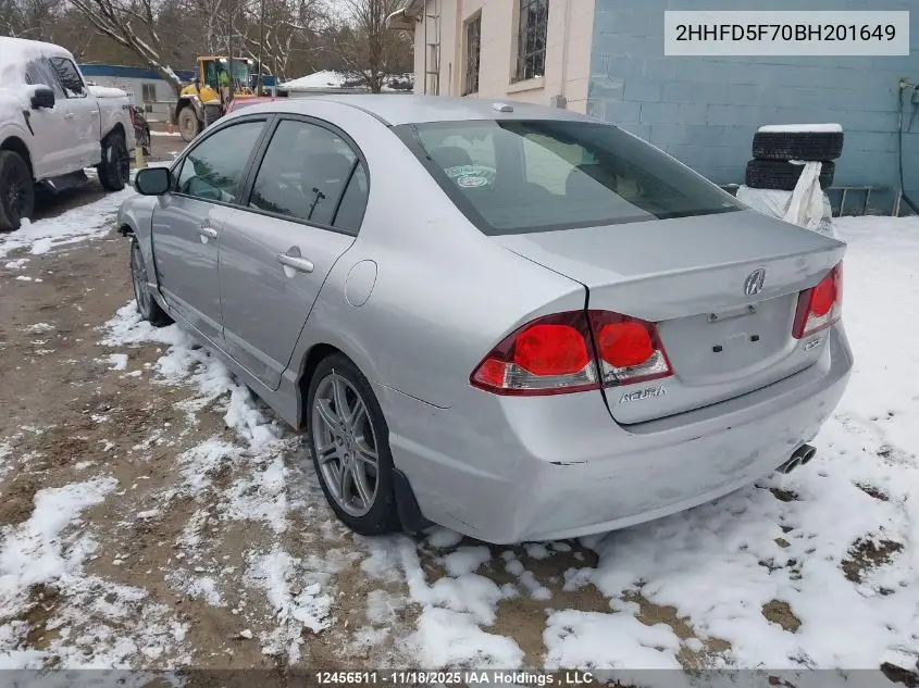 2HHFD5F70BH201649 2011 Acura Csx Technology