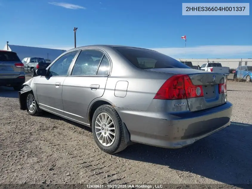 2HHES36604H001337 2004 Acura 1.7El Touring