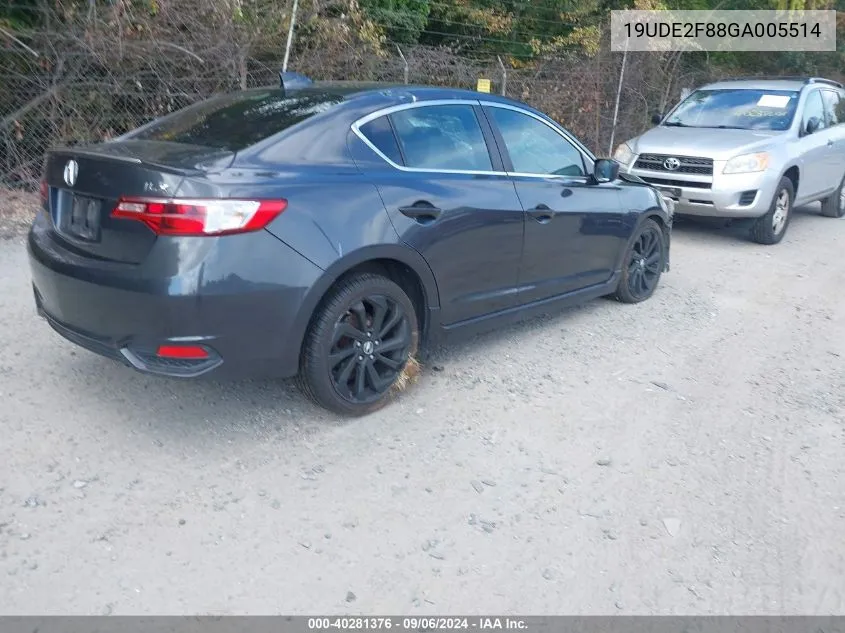 19UDE2F88GA005514 2016 Acura Ilx Premium A-Spec Packages/Technology Plus A-Spec Packages