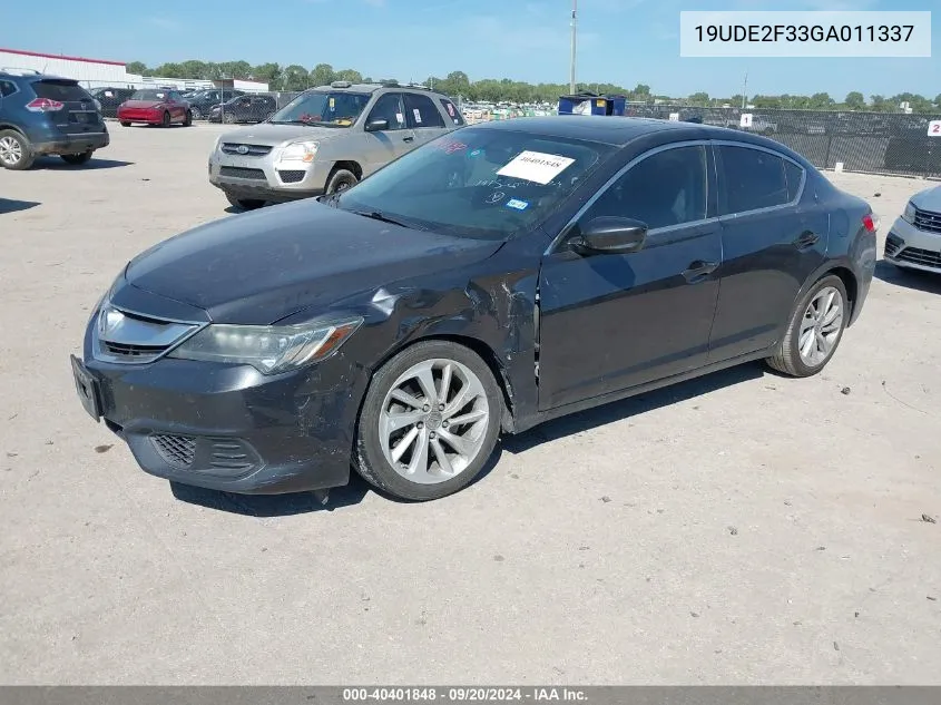 19UDE2F33GA011337 2016 Acura Ilx 2.4L/Acurawatch Plus Package