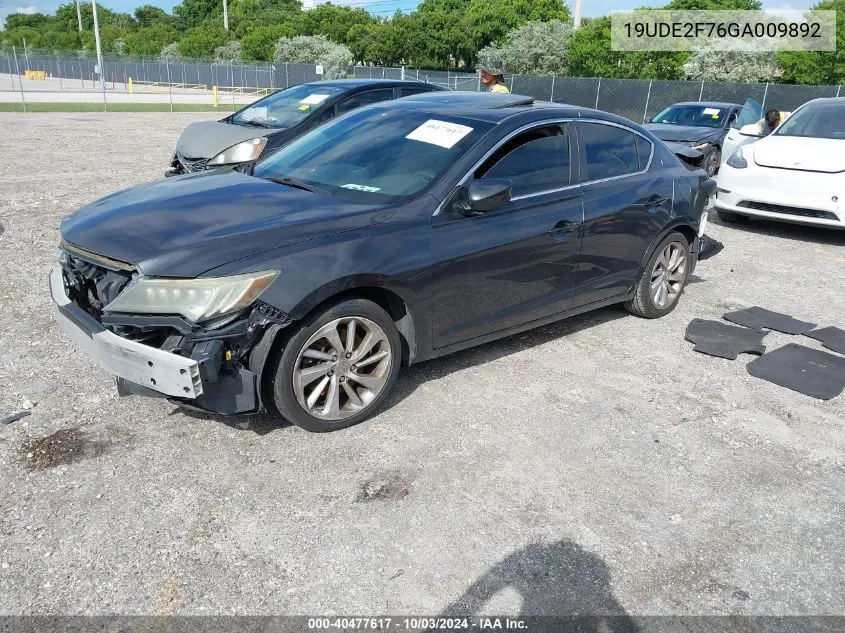 19UDE2F76GA009892 2016 Acura Ilx 2.4L