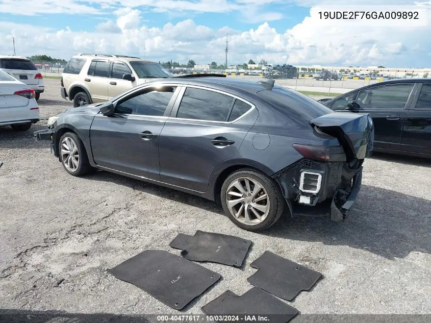 19UDE2F76GA009892 2016 Acura Ilx 2.4L