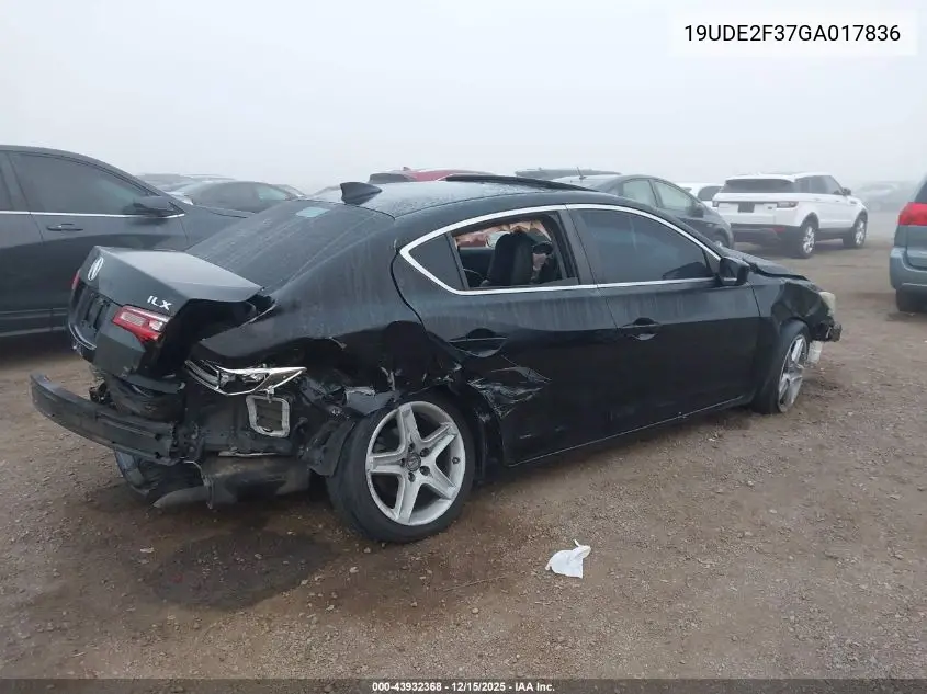 19UDE2F37GA017836 2016 Acura Ilx 2.4L/Acurawatch Plus Package