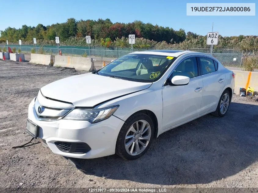 19UDE2F72JA800086 2018 Acura Ilx