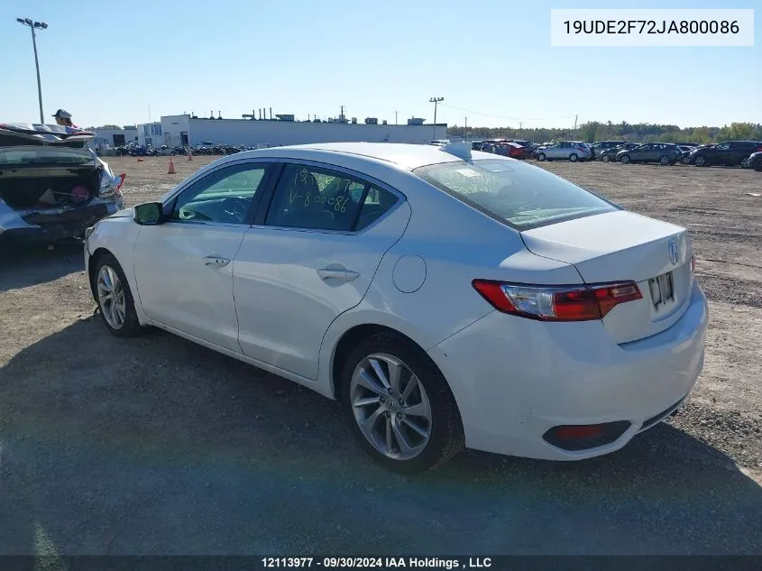 19UDE2F72JA800086 2018 Acura Ilx