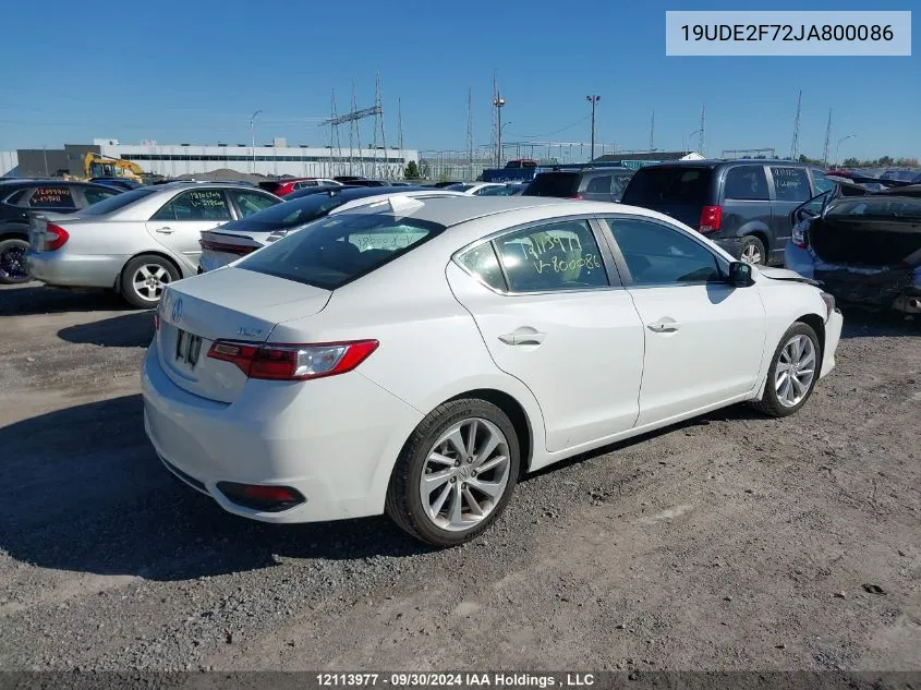 19UDE2F72JA800086 2018 Acura Ilx