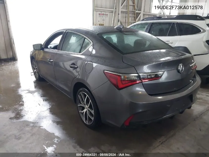 19UDE2F73KA012578 2019 Acura Ilx Premium Package/Technology Package