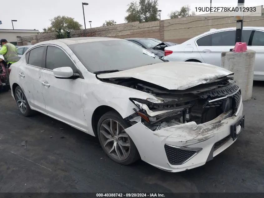 19UDE2F78KA012933 2019 Acura Ilx Premium Package/Technology Package