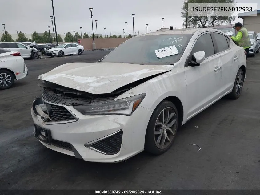 19UDE2F78KA012933 2019 Acura Ilx Premium Package/Technology Package