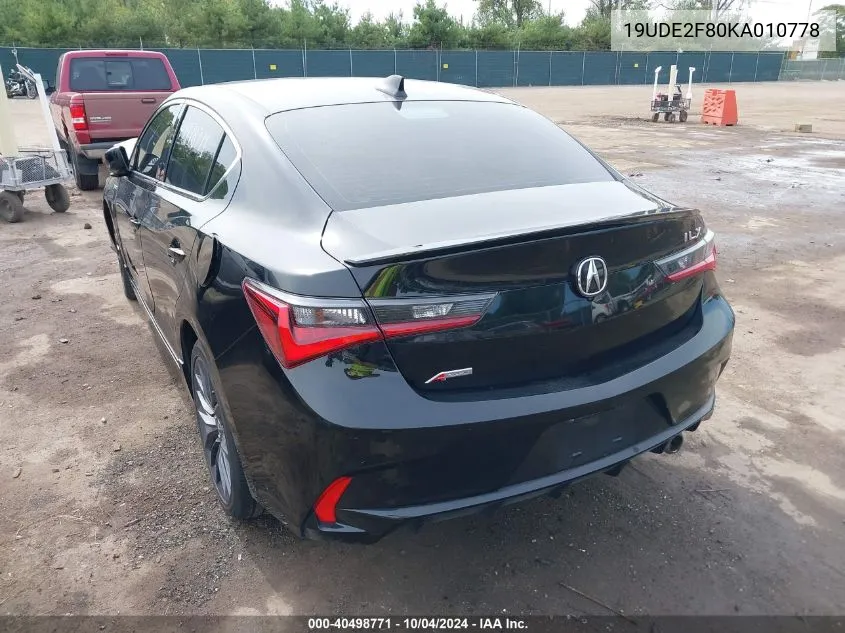 19UDE2F80KA010778 2019 Acura Ilx Premium A-Spec Packages/Technology A-Spec Packages