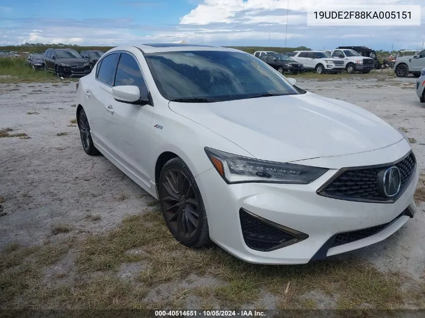 19UDE2F88KA005151 2019 Acura Ilx Premium A-Spec/Technology