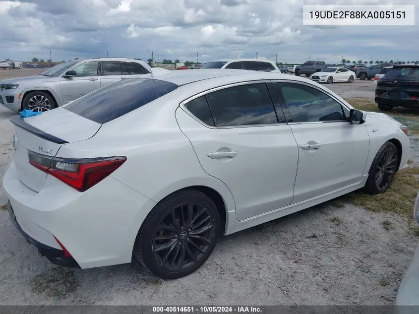 19UDE2F88KA005151 2019 Acura Ilx Premium A-Spec/Technology