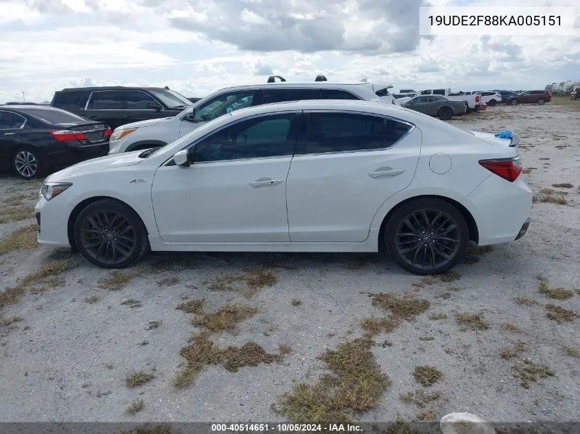 19UDE2F88KA005151 2019 Acura Ilx Premium A-Spec/Technology