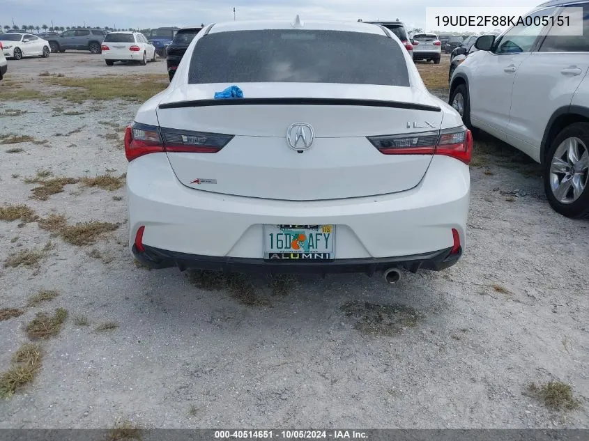 19UDE2F88KA005151 2019 Acura Ilx Premium A-Spec/Technology