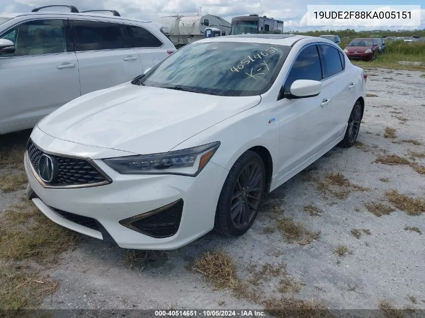 19UDE2F88KA005151 2019 Acura Ilx Premium A-Spec/Technology