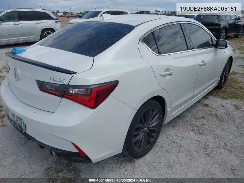 19UDE2F88KA005151 2019 Acura Ilx Premium A-Spec/Technology