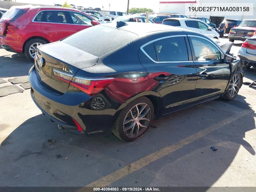 19UDE2F71MA008158 2021 Acura Ilx Premium Package/Technology Package