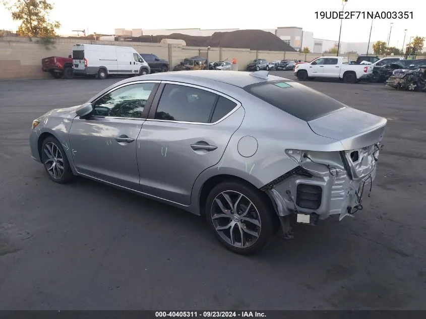 19UDE2F71NA003351 2022 Acura Ilx Premium Package