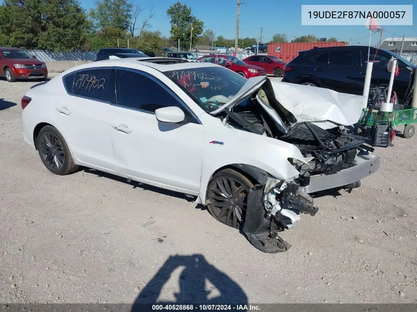 19UDE2F87NA000057 2022 Acura Ilx Premium A-Spec/Technology