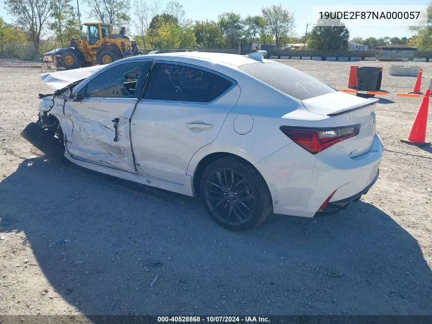 19UDE2F87NA000057 2022 Acura Ilx Premium A-Spec/Technology