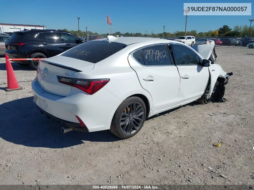 19UDE2F87NA000057 2022 Acura Ilx Premium A-Spec/Technology