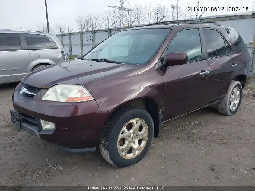 2HNYD18612H002418 2002 Acura Mdx Touring